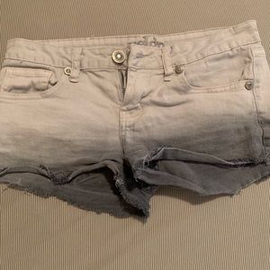 Ombré jean shorts.